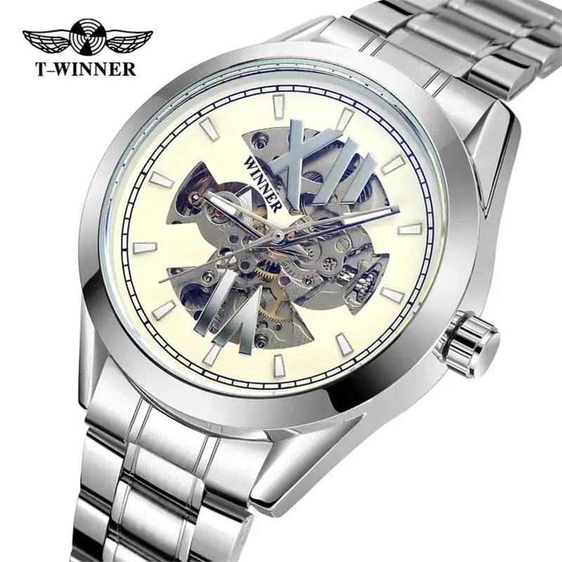 Winner A2 New Male Watches Business Automatic Mechanical Tourbillon Men's Wristwatches Top Brand Luxury Watch Men