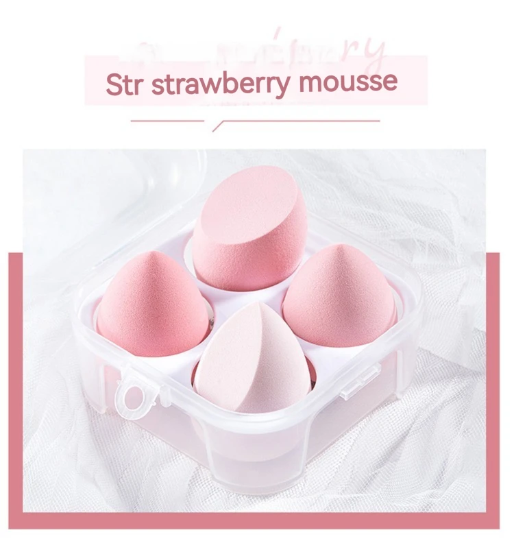 4-teiliges Beauty-Eier-Set, nahtlos verschmiert, hygienischer, verhindert Bakterien, erstellen Sie einen makellosen Make-up-Look, Beauty-Eierhülle – Detail 8