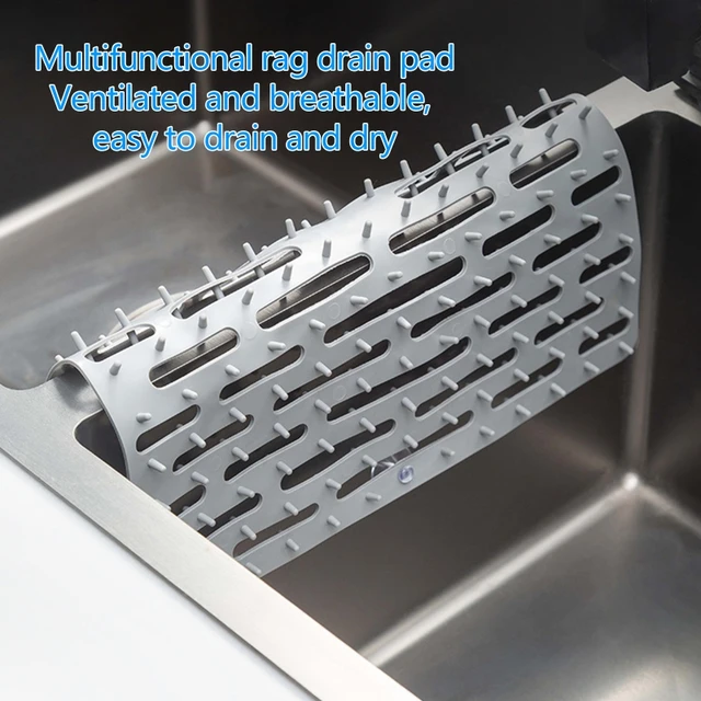 Hollow Silicone Sink Protector Mat Non-Slip Kitchen Bar Sink Drain Pad Net  Non-Slip Dish