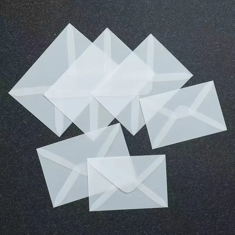 10pcs/lot Semi-transparent Sulfuric Acid Paper Envelopes for DIY Postcard Greeting Card Storage Wedding Invitation Gift Packing