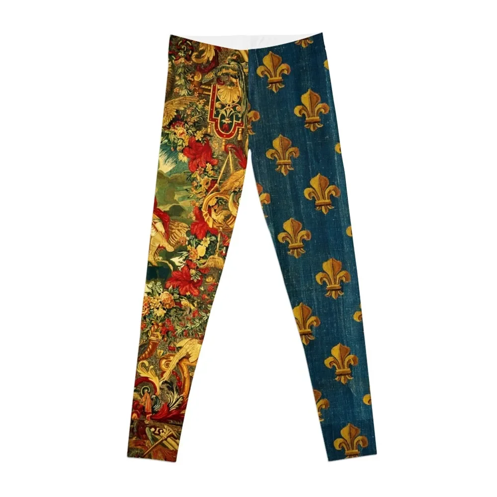 

SEASONS AND ELEMENTS, AIR AND JUPITER, LOUIS XIV French Royal Embroidery Tapestry Leggings push up tights for Womens Leggings
