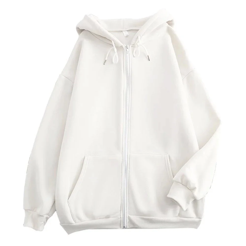 YUNZSXJY Womens Zip Up Grunge Hoodies Long Sleeve Oversized