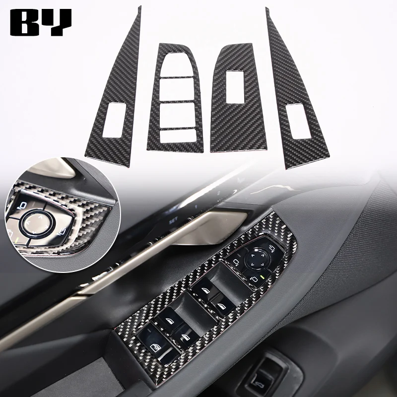 

Для BMW 5 серий G60 2024 + мягкая углеродная волоконная Автомобильная стеклянная Кнопка подъема переключатель рамка наклейка автомобильные аксессуары для интерьера