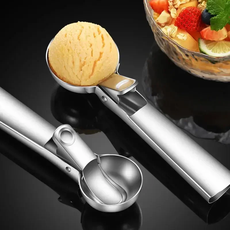 Stainless Steel Ice Cream Scoops Watermelon Fruit Spoon Ice Cream Ball Makers Fruit Ball Maker Summer Kitchen Tools ice cream scoop