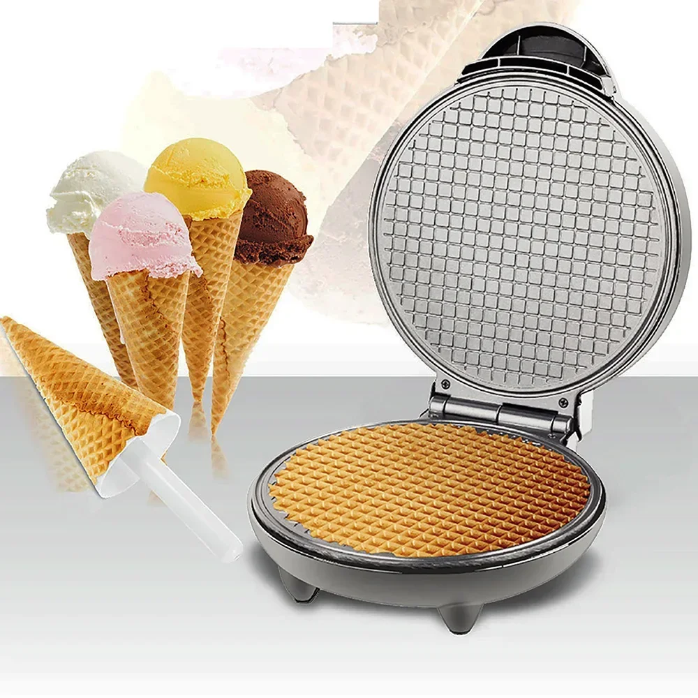 Non-stick Coating Electric Egg Roll Maker Omelet Sandwich Iron Crepe Baking Pan Waffle Pancake Oven DIY Ice Cream Cone Machine home electric sandwich maker timed waffle maker toaster baking multifunction breakfast machine takoyaki pancake sandwichera