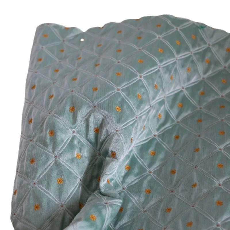 

Fabric Width 50x155cm Green Glossy Yarn-Dyed Diamond Quilted DIY Exquisite Little Flower Jacquard Clothing Ins Korean Style