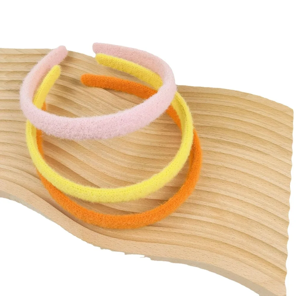 Wool Knit Hair Hoop Kids Thin Hairbands Princess Candy Colors Simple Sweet Headwears Girls Children Korean Hair Accessories 2023