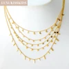 LUXUKISSKIDS Woman Collier бижутерия Golden Chains Necklaces Bohemia Star Heart Elegant Stainless Steel Jewelry Trendy