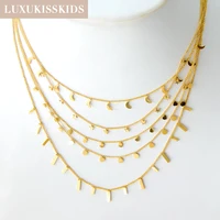 LUXUKISSKIDS Woman Collier бижутерия Golden Chains Necklaces Bohemia Star Heart Elegant Stainless Steel Jewelry Trendy