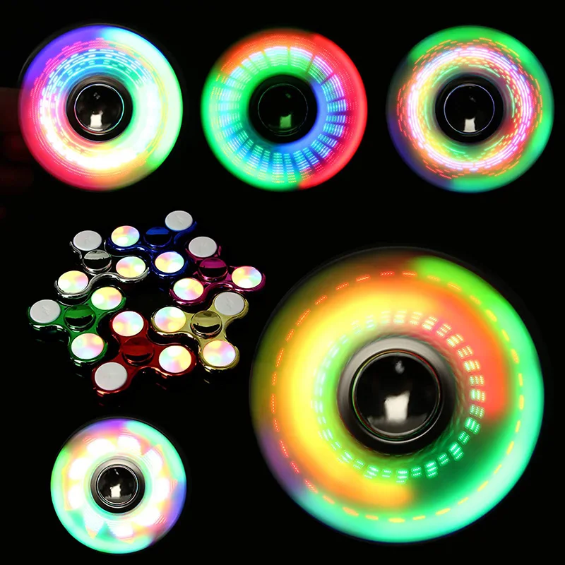 Luminous LED Light Fidget Spinner Hand Top Glow In Dark EDC Finger Stress Relief Toys