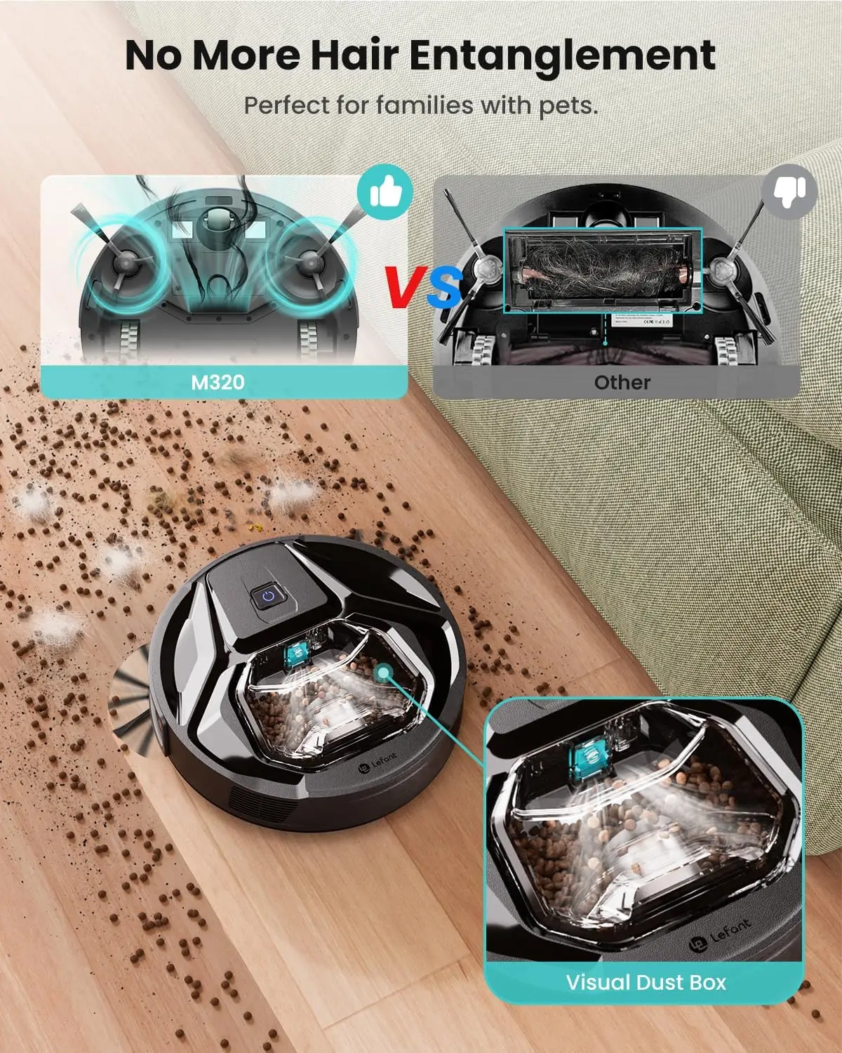 Robot Vacuum Cleaner, Powerful Suction, Visible Dustbin, Super Thin, Quiet, Self-Charging Robot Vacuum and Mop Combo