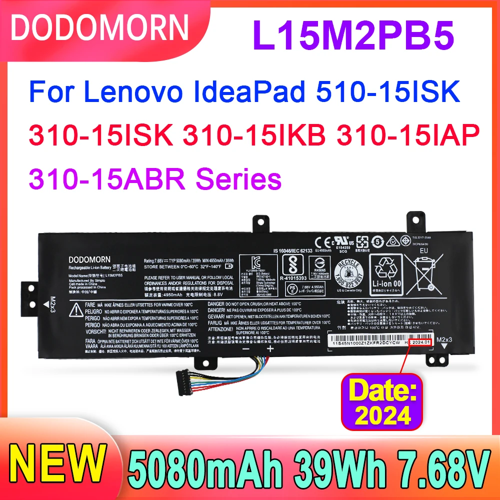 DODOMORN L15M2PB5 bateria do portátil para Lenovo
