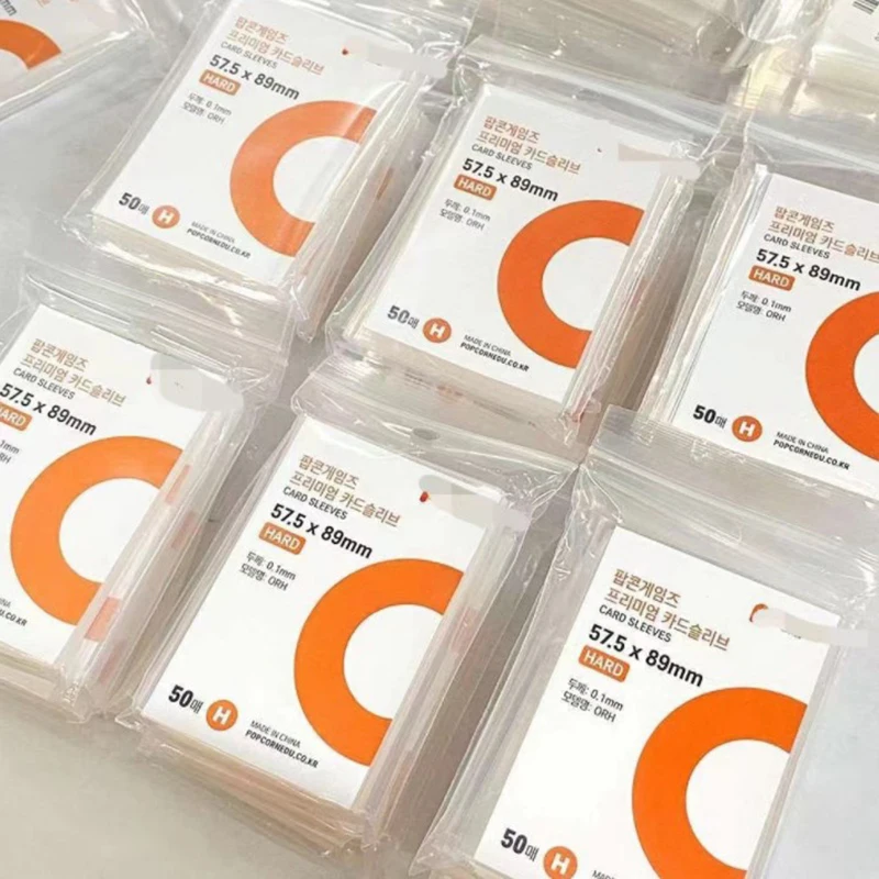 

50 Pcs Korea Card Sleeves Clear Acid Free CPP HARD 3 Inch Photocard Holographic Protector Film Album Binder