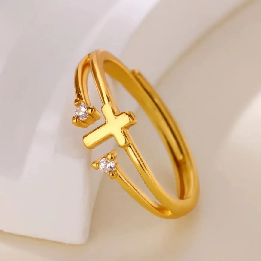 Zircon Cross Rings For Women
