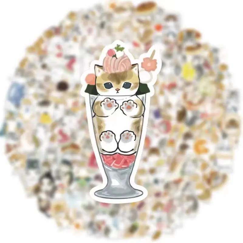 

Japanese Cute Cartoon Cat Stickers Graffiti Stickers DIY Notebook Skateboard Phone Case Water Cup Decor Sticker Decals Sticker