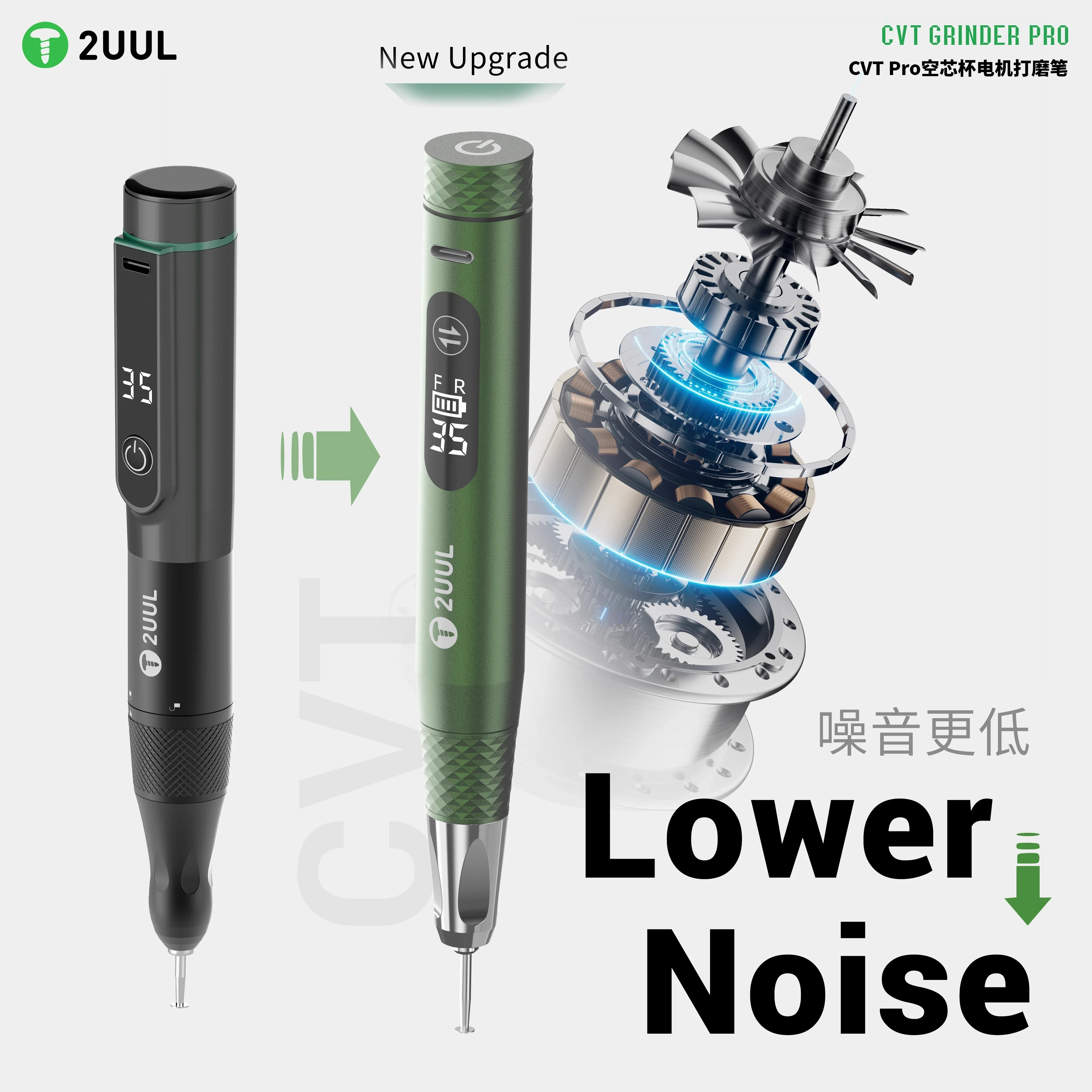 2UUL DA85 CVT Pro 10개 드릴 그라인딩 펜 포함 휴대폰 수리용 고정밀 속도변경 핸드헬드 그라인딩 펜