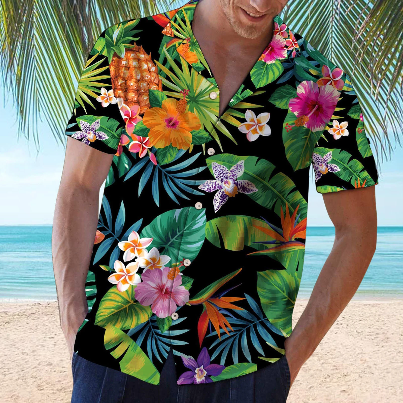 Fashion Mens Hawaiian Shirt Male Casual Colorful Floral Printed Beach Aloha  Shirts Short Sleeve Plus Size Camisa Hawaiana Hombre|Casual Shirts| -  AliExpress