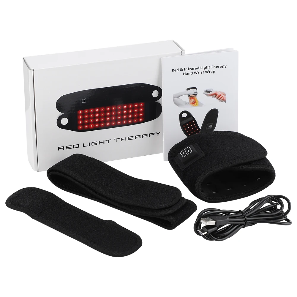 Infrared Wrist Guard Black Protective Gear Universal Left and Right 3 Levels Red Light Adjustment USB Plug Hand Joint Protection