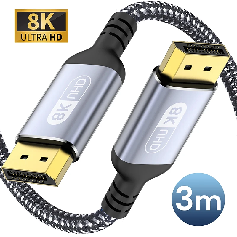 Кабель DisplayPort 1,4, 8 к, 60 Гц, 4 к, 144 Гц, 2 к, 240 Гц, 1,4 Гц
