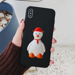 Cute Bear Cartoon 3D Duck Soft TPU Phone Case for Cubot Note 20 (Duck Black)
