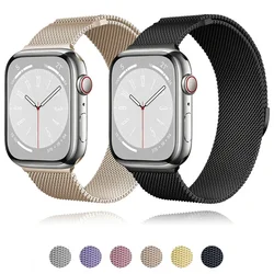 Stainless Steel strap for Apple Watch band 40mm 41mm 42 44mm 45mm 49mm Milanese bracelet for iWatch Series 9 8 7 6 5 SE Ultra 2