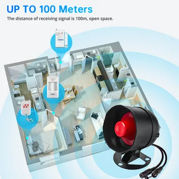 KERUI WiFi Siren Alarm System Kit Tuya Smart Life Speaker Alarm 110db Home Alarm Motion Sensor for House Security Protection 1