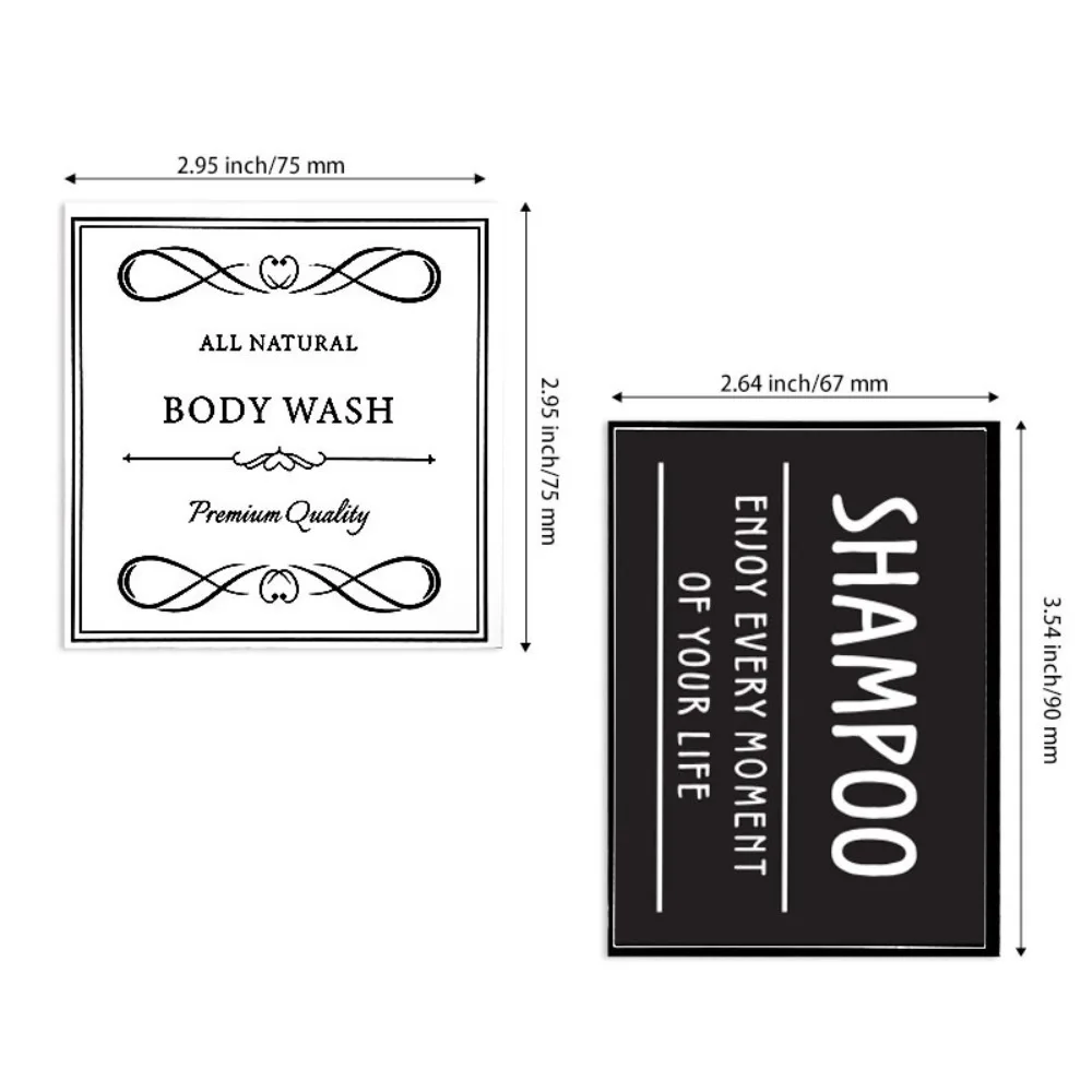 6Pcs Waterproof Soap Dispenser Stickers Bottle Label Farmhouse Bathroom Kitchen Hand Soap Shampoo Lotion Conditioner Labels