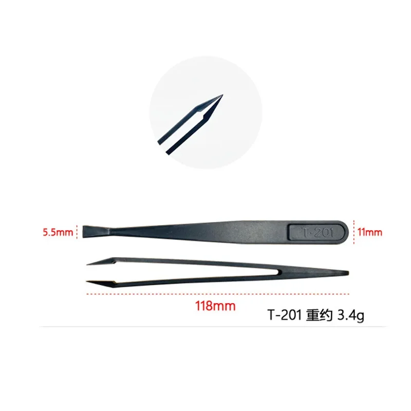 Precision Tweezers Anti-static Plastic Carbon Fiber