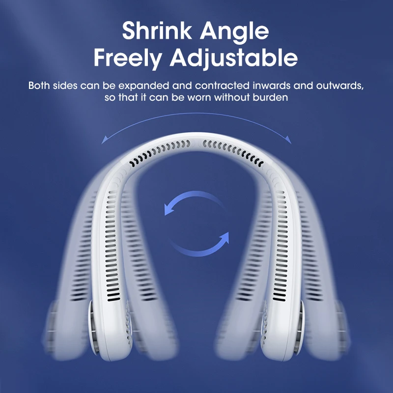 Hands Free Bladeless Neck Fan USB Rechargeable 5000mAh Power Bank Portable for Outdoor Travel Sports Home Office