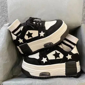 Women's Casual Sneakers Star Skateboard Trainers Mix Colors Running Sport Shoes Tennis Shoes Skate Flats Outdoor Walking Sneaker 1