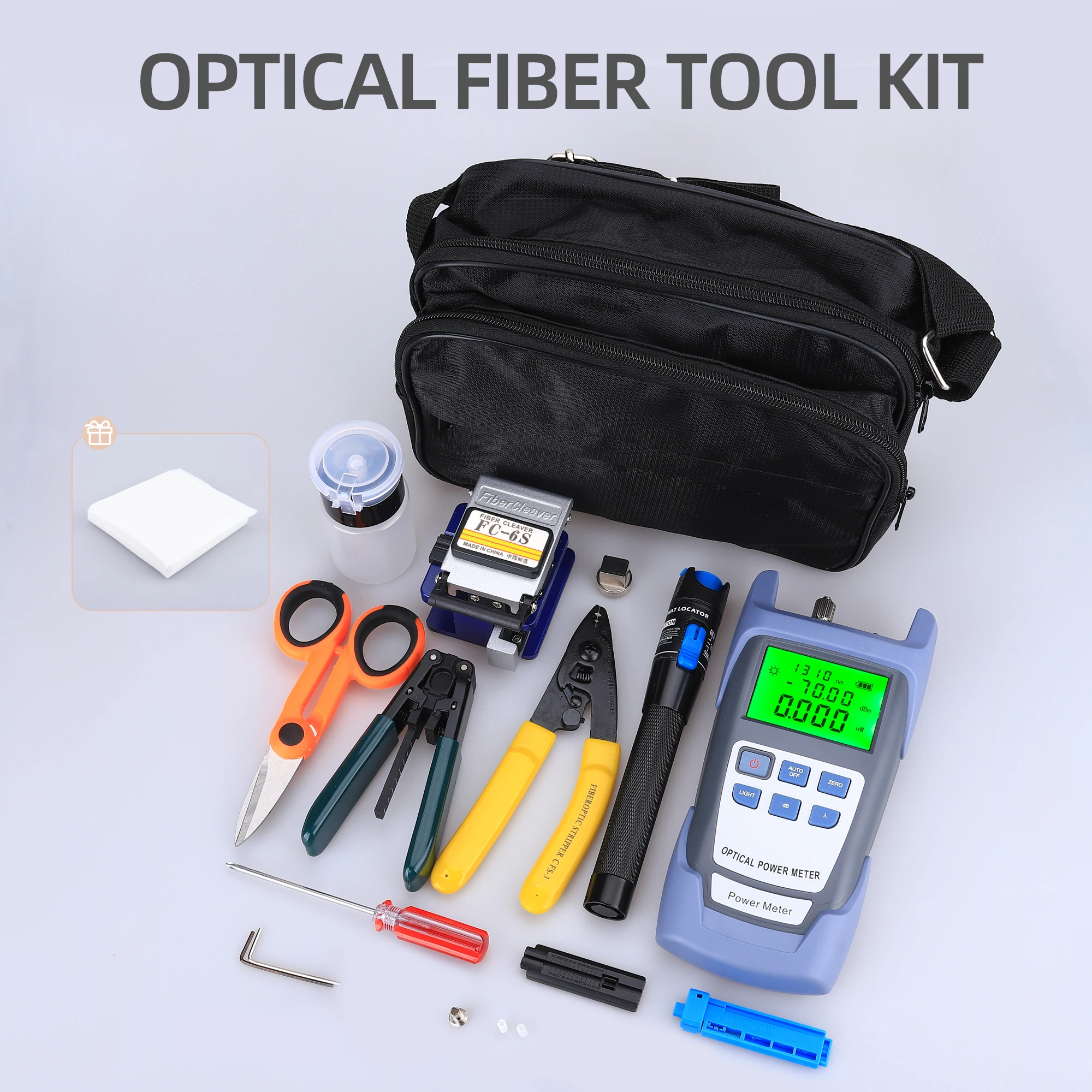 Fiber Tools Kit With Visual Fault Locator 5MW Optical Power Meter FC-6S Cutting Other Set