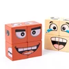 Truth Or Adventure Game Wooden Face Changing Cube Building Blocks Expression Puzzles Toy Montessori Educational Kids Party Games 3