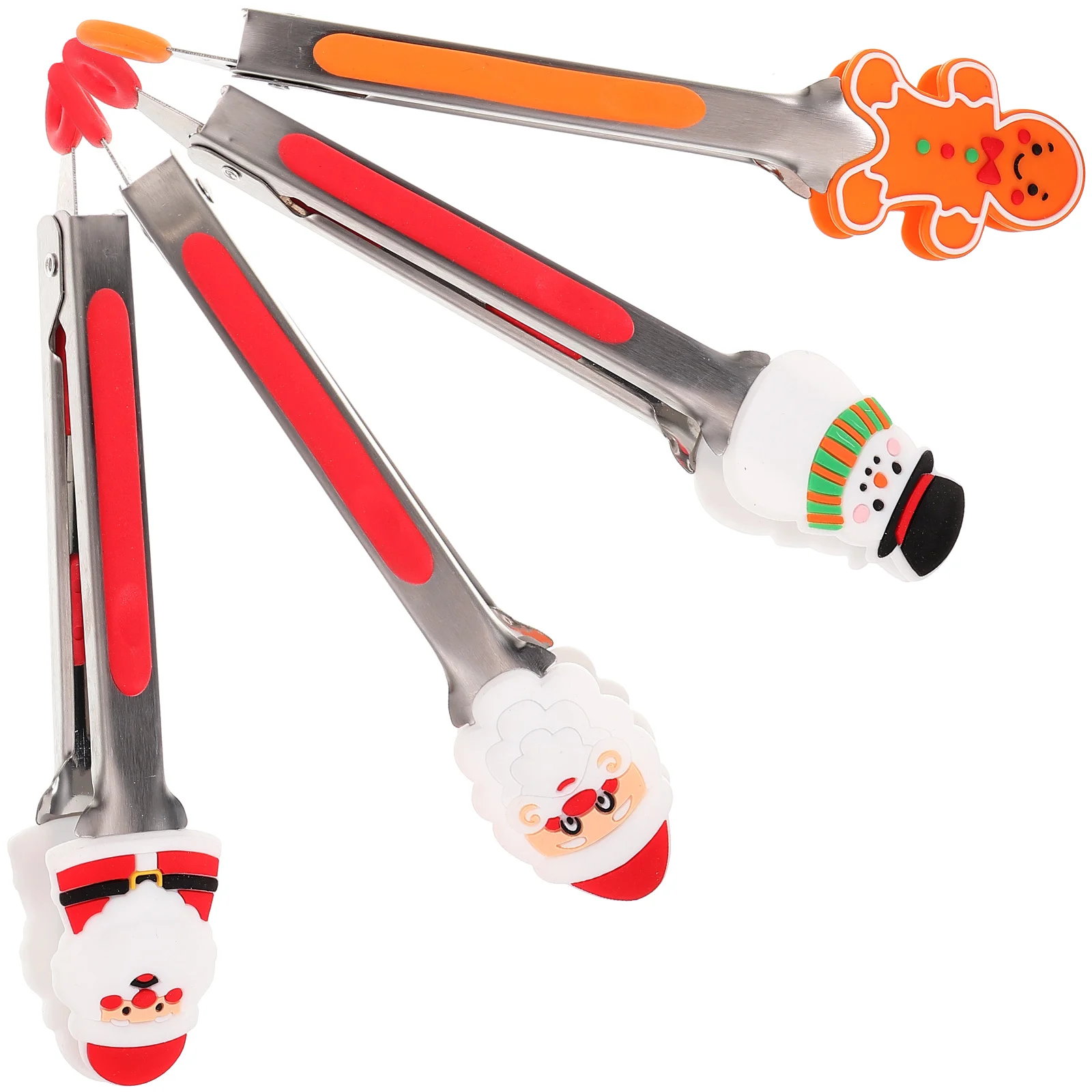 

Christmas Silicone Mini Tongs 7 Inch Christmas Style Tongs Small Kids Colourful Tongs Serving Food Sugar Ice Cube