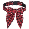 Christmas Dog Collar with Bow Adjustable Cotton Red Bowtie Dog Christmas Collars for Large Dogs Pets Grooming New Year Gift 3