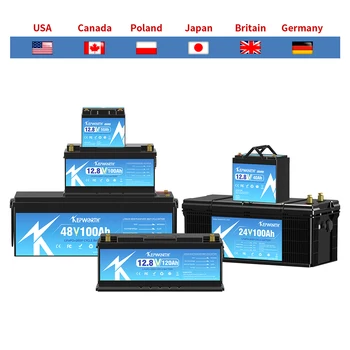 New 12V 24V 48V LiFePO4 Lithium Iron Phosphate Battery With BMS 50 100 120 180 300Ah For Golf Cart EV RV Solar Energy Storage 1