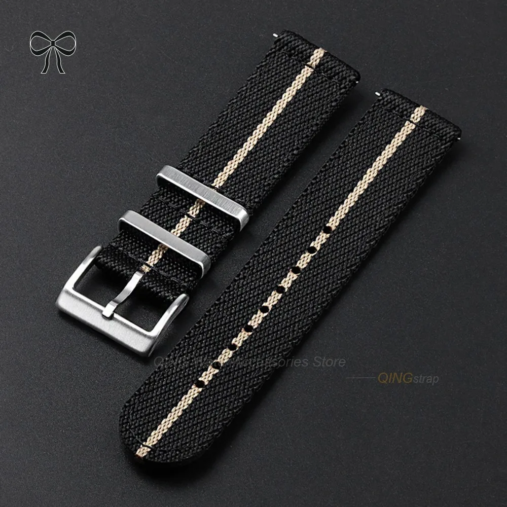 Quick Release Nylon Woven Canvas Watch Band - Military Sport Style Wristband
