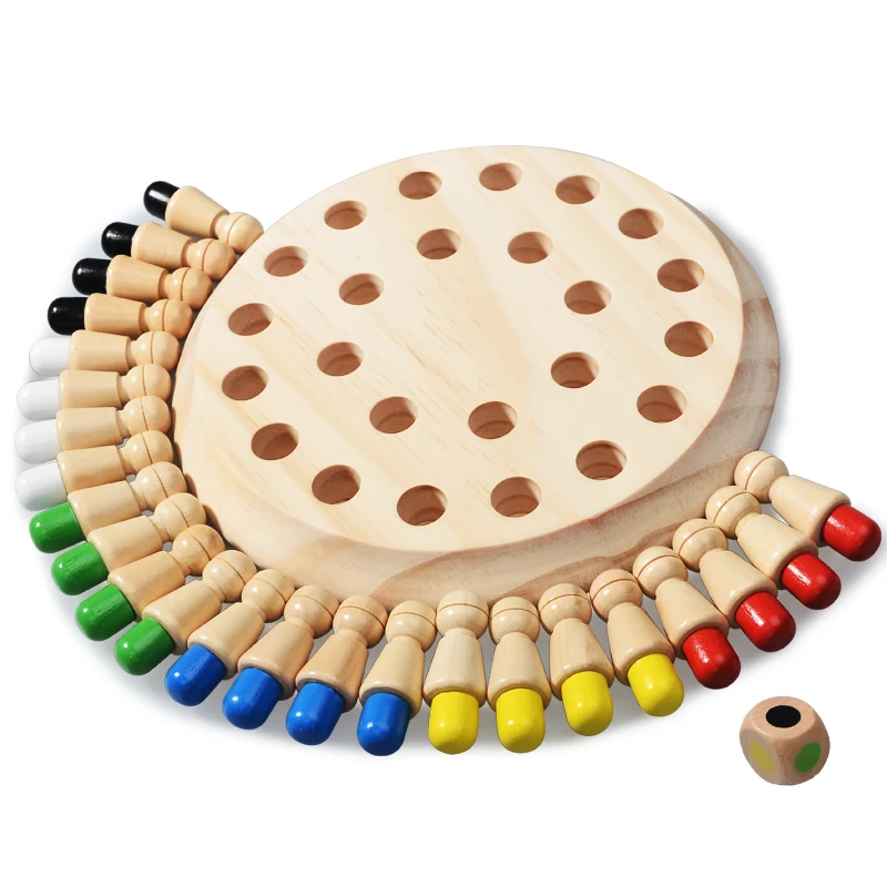 Wooden wooden game board toys Memory Match Stick Chess Color Game Board Puzzles Montessori Educational Toy Cognitive Ability Learning Toys For Children