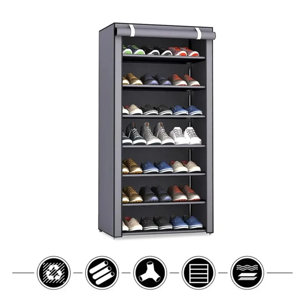 Shoe Rack Multilayer Nonwoven Fabric Hallway Entryway Stand Holder Space Saving Cabinet Home Furniture Dustproof Shelf