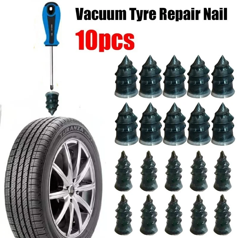 

10pcs Tire Nails Universal Vacuum Tyre Repair Set Car Scooter Motorcycle Scooter Rubber Tubeless Tire Lossless Glue Free Kit