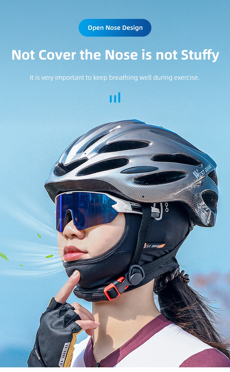WEST BIKING Atmungsaktive Fahrrad-Kopfbedeckung UPF50+ Anti-UV Vollgesichtsmaske Sommer Kühlende Kopfbedeckung Fahrradhelm-Innenfutter Fahrradausrüstung – Detail 13