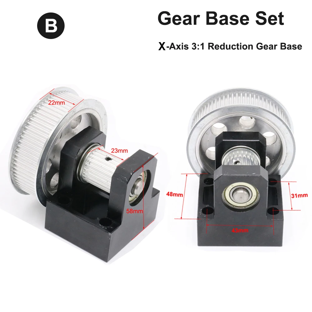 QDHWOEL LC Gear Base Set Machine Mechanical Parts for Laser Engraving Cutting Machine