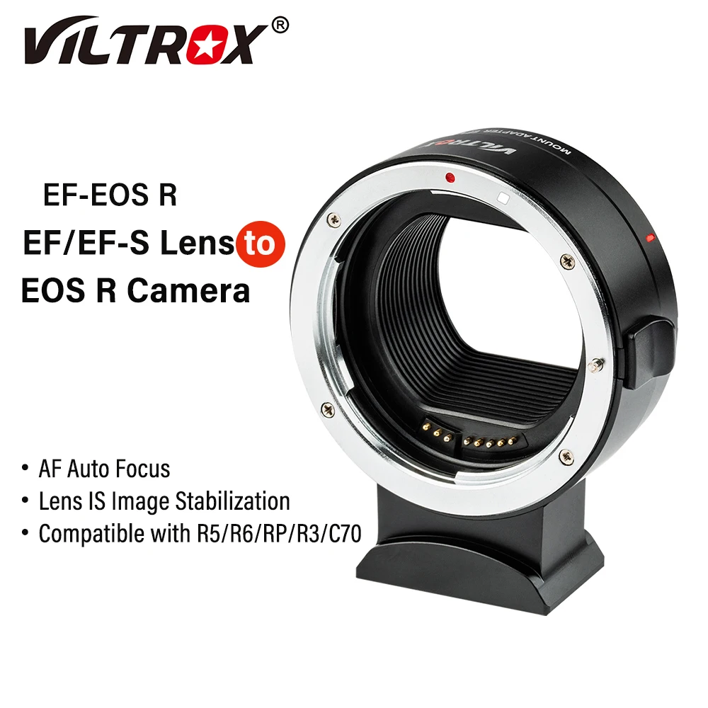 Viltrox Ef-Eos R Adattatore Per Obiettivo Canon Da Ef A Rf Messa A Fuoco Automatica Telaio Completo Per Fotocamera Canon Eos Rf Mount R Rp R3 R5C R6 C