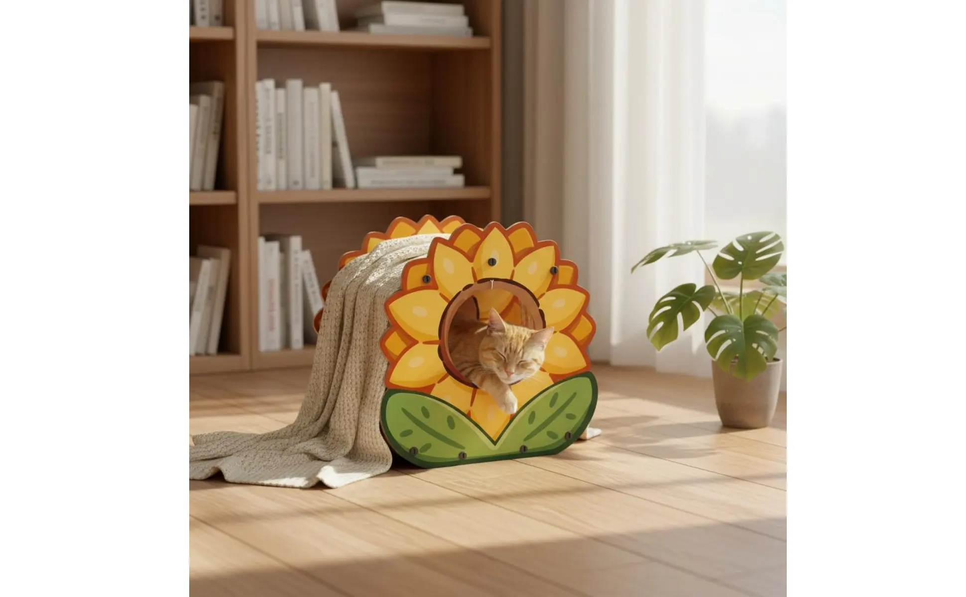 Marigold Cat Scratcher House Protects Furniture 2-Tier Cardboard Cat Lounger Corrugated Scrape Pad Mess Messless Stable
