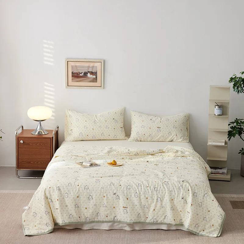 A 클래스 엄마와  순면 더블 레이어 원사, 에어컨 이불, 여름