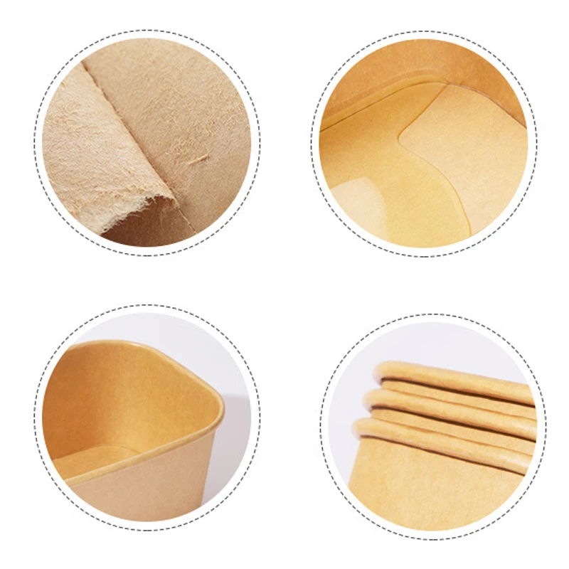 10Pcs Disposable Paper Lunch Boxes with Lids, Eco-Friendly Takeaway Containers, Kraft F... - SKU DPLB1541 - UGI Packaging