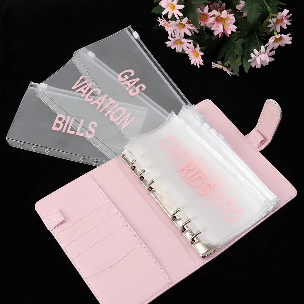 A6 Binder Zipper Folders 6 Ring Waterproof Notebook Binder Envelopes