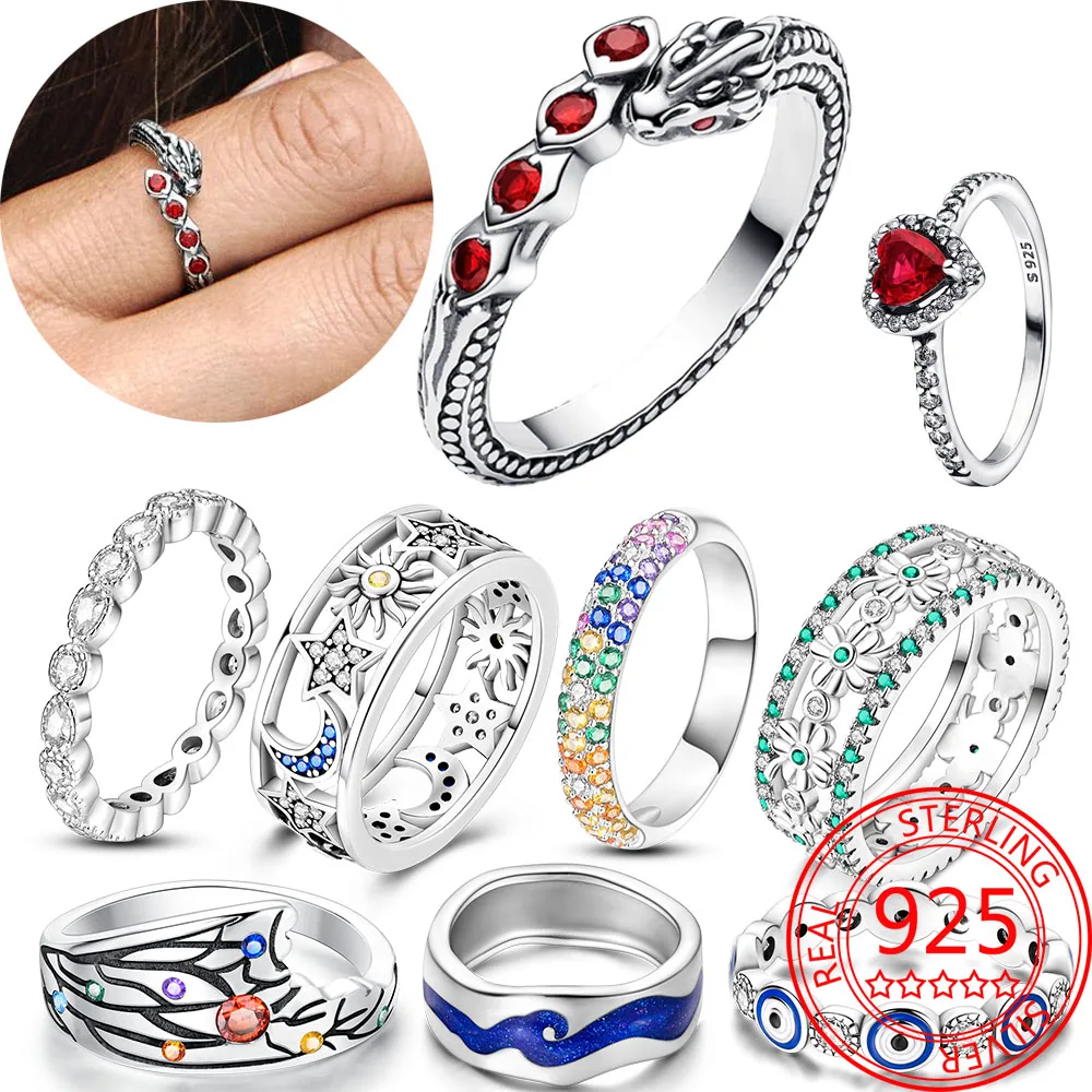 

Game Series 925 Sterling Silver Sparkling Red Zircon Dragon Ring Sexual Style Jewelry Worn At Parties