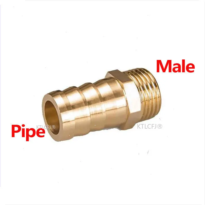 Brass Pipe Connectors 6mm 8mm 10mm 12mm 14mm 16mm 19mm Barbed 1/8\