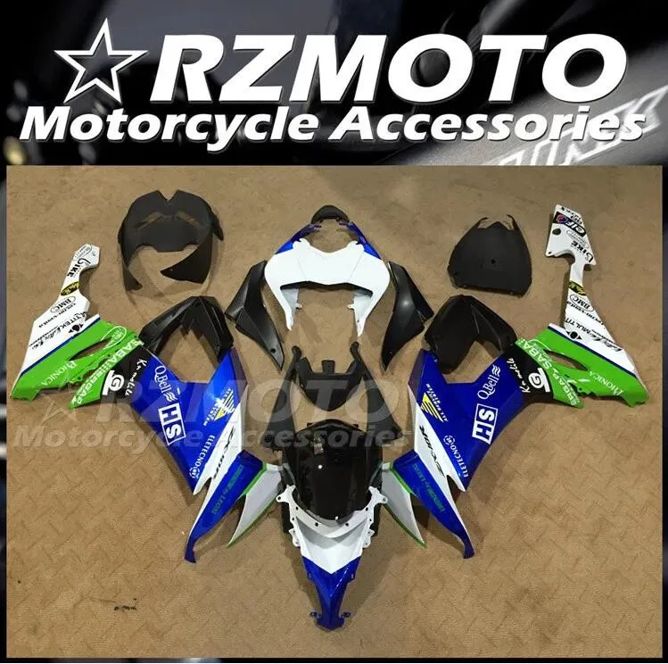 

4Gifts New ABS Full Bike Fairings Kit Fit For KAWASAKI ZX-10R ZX10R 2008 2009 2010 08 09 10 Bodywork Set Custom Blue Green