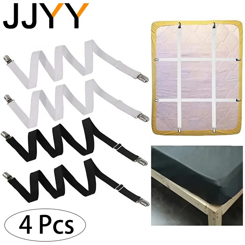 Sheet clips, 4PCS Double Clip Sheet Fasteners, Versatile for Bed Sheets and Sofa Covers with Non-slip Adjustment